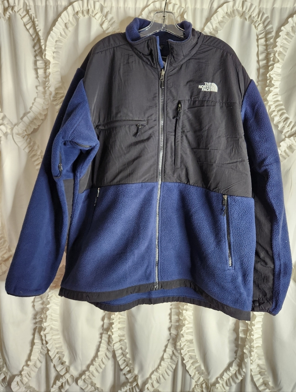 The North Face Denali Fleece Jacket retro black and navy blue Sz XXL